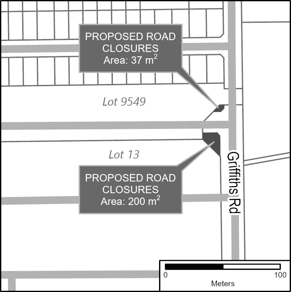 Proposed Road Closure (PERMANENT): Portion of road reserve at Griffiths Road, Sinagra